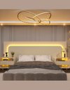 Ver mais imagens de Conjunto Cabeceira Box Regulável com Duas Mesas LED Niara Cor:Off White