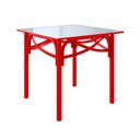 Ver imagem 1 de Mesa de Jantar Katrina Vermelha Quadrada Tampo de Madeira 90 Cm Asturias - Cor: Vermelho