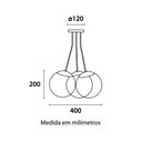 Ver imagem 3 de Lustre Pendente Blumenau Globb 3 Âmbar E27 Bivolt