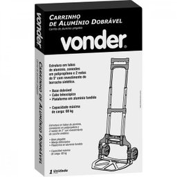 Carrinho dobrável de alumínio 60 kg Vonder - 4