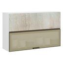 Ver imagem 1 de Armário Basculante Misto Perola 120 Cm 2 Portas Alumínio e com Vidro Reflecta Bronze Luciane