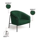 Ver imagem 7 de Poltrona Sala Industrial Alta Preto Stella Bouclê D03 - D'Rossi Cor Verde