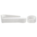 Ver imagem 2 de Kit Divã Recamier Orgânico França 220cm Lado Direito e Poltrona Amore Bouclé