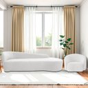 Ver imagem 1 de Kit Divã Recamier Orgânico França 220cm Lado Direito e Poltrona Amore Bouclé