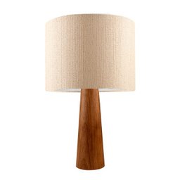 Abajur de Madeira com Cúpula Natural - 2