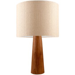 Abajur de Madeira com Cúpula Natural - 1