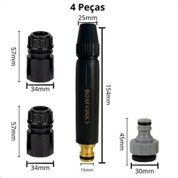 Bico de Mangueira Modelo 3 em 1 Jato Alta Pressão Potente - 2