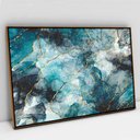 Ver imagem 1 de Quadro Decorativo em Canvas Abstrato Mármore Azul TACOLADO PAPEL DE PAREDE Moldura Flutuante 4,5cm F