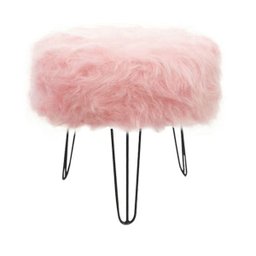 Puff para Decoração Pé Aramado Pelúcia Rosê - 1