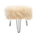 Ver imagem 2 de Puff Decorativo Pés Aramado Pelo Alto Bege