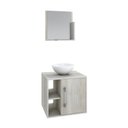 Ver imagem 1 de Conjunto Balcão C-cuba R30 e Espelheira Soft 500 Nogal C-preto Ônix Snow