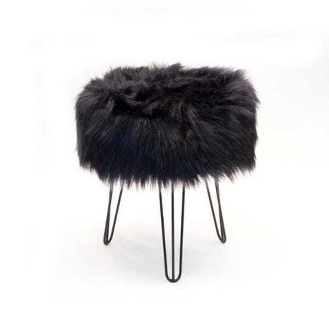 Puff para Hall de Entrada Pelúcia Preto