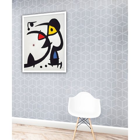 Quadro Decorativo Miró Two Birds - 70x50cm:moldura Preta