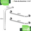 Ver imagem 5 de Kit Barra de Apoio em L e 2 Barras de Apoio Reta 60cm Fs