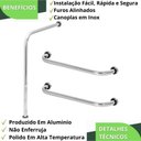 Ver imagem 4 de Kit Barra de Apoio em L e 2 Barras de Apoio Reta 60cm Fs
