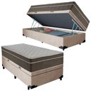 Ver imagem 1 de Cama Box Baú Suede Solteiro + Colchão Sereneprime Molas Ensacadas 88x188x69 Bege