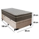 Ver imagem 4 de Cama Box Baú Suede Solteiro + Colchão Sereneprime Molas Ensacadas 88x188x69 Bege