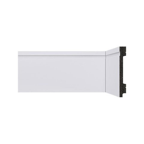 Rodape de Poliestireno 10cm Branco B104 Massa Escura Frisado - Santa Luzia