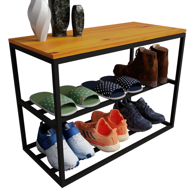 Banco Sapateira Estilo Industrial para Hall de Entrada 30x70cm - 1