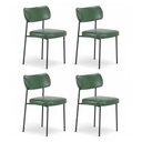Ver imagem 1 de Kit 04 Cadeiras Sala de Jantar Lila Estofada com Encosto Couríssimo Verde - Abmaza
