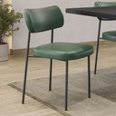 Ver imagem 2 de Kit 04 Cadeiras Sala de Jantar Lila Estofada com Encosto Couríssimo Verde - Abmaza