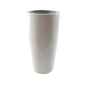 Vaso de Fibra de Vidro Branco 56X30 cm Estilo Vietnamita