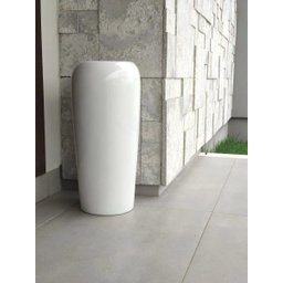 Vaso de Fibra de Vidro 63x28cm Estilo Vietnamita Branco - 2