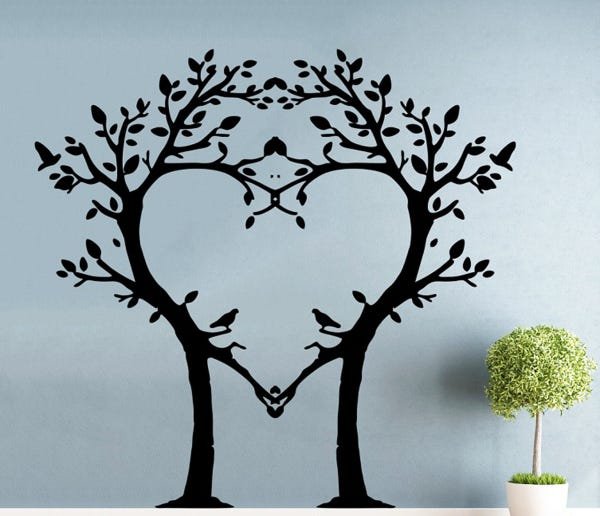 Decoração de parede Árvore em formato de Coração para Quarto