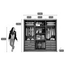 Ver imagem 3 de Guarda Roupa Casal 3 Portas de Correr e 8 Gavetas C- Espelho Arezzo Freijo Cumaru