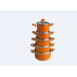 Conjunto De Panelas Em Aluminio Coloridas Laranjada 5 Peças - 1 Conjunto De Panelas Em Aluminio Coloridas Laranjada 5 Peças - 1