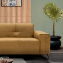 Ver imagem 3 de Sofá 3 Lugares Santorini Living Couro Castanho
