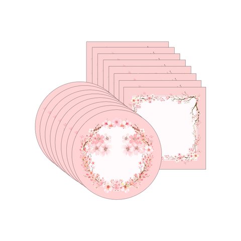 Kit Sousplat + Guardanapo Sakura Rosa - 8 Peças - sem Base