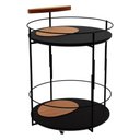 Ver imagem 6 de Carrinho Bar Móbile sem Porta Metal 62cm Preto-Amêndoa Rudnick