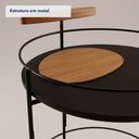 Ver imagem 4 de Carrinho Bar Móbile sem Porta Metal 62cm Preto-Amêndoa Rudnick