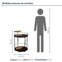 Ver imagem 3 de Carrinho Bar Móbile sem Porta Metal 62cm Preto-Amêndoa Rudnick