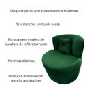 Ver imagem 3 de Poltrona Decorativa Orgânica Sala Recepção Suede Verde + Almofada