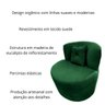 Poltrona Decorativa Orgânica Sala Recepção Suede Verde + Almofada - 3