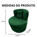Ver imagem 6 de Poltrona Decorativa Orgânica Sala Recepção Suede Verde + Almofada