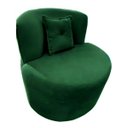 Ver imagem 4 de Poltrona Decorativa Orgânica Sala Recepção Suede Verde + Almofada