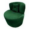Poltrona Decorativa Orgânica Sala Recepção Suede Verde + Almofada - 1