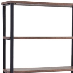 Estante Industrial Aço Preto 120x153 I12 Castanho Madeira Taeda - 4