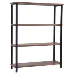 Estante Industrial Aço Preto 120x153 I12 Castanho Madeira Taeda - 1