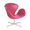 Ver imagem 1 de Poltrona Swan Couro Sintético Rosa Base Alumínio Giratória