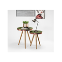 Ver imagem 2 de Kit 2 Mesas Auxiliares Lisboa + 1 Puff Miami Verde Adz