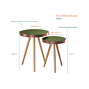 Ver imagem 4 de Kit 2 Mesas Auxiliares Lisboa + 1 Puff Miami Verde Adz