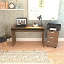 Ver imagem 2 de Mesa e Gaveteiro 3 Gavetas para Escritorio Gamer B29 Mell Preto Novam Mell Preto