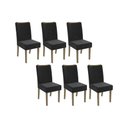Ver imagem 1 de Cadeira Sala de Jantar 2cad129ng Kit 6 Un Nogueira-suede Preto A038 - Kappesberg
