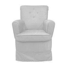 Poltrona de Amametação + Puff com Balanço Dayane Suede:branco - 3