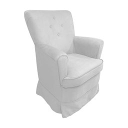 Poltrona de Amametação + Puff com Balanço Dayane Suede:branco - 2