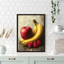 Ver imagem 2 de Quadro para Cozinha Arte Maçã e Banana 24x18cm - com Vidro:moldura Preta